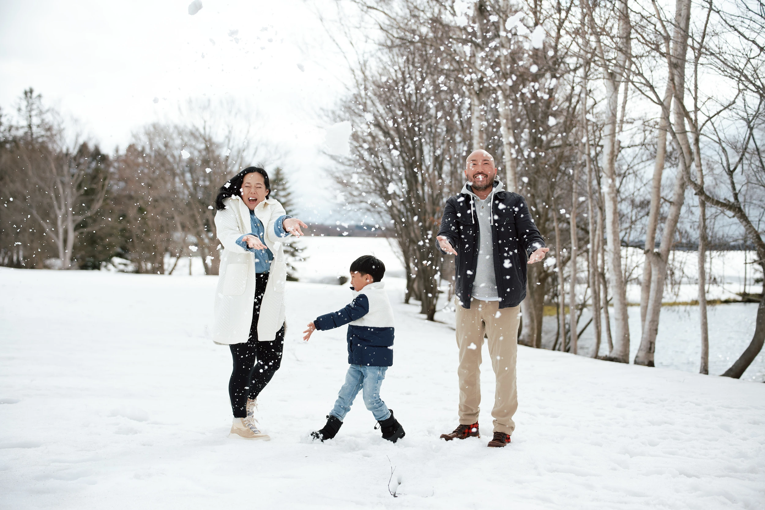Photographer in snow Niseko winter
